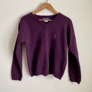 Vintage Mango | Wool Preppy Emblem Sweater Long Sleeve